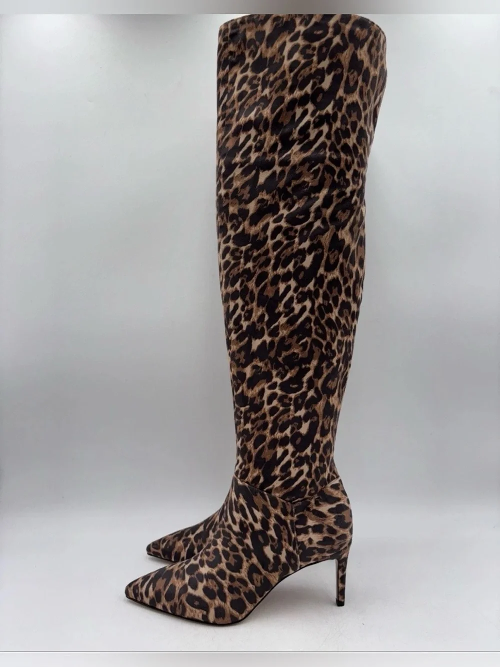Jessica Simpson Verity Knee High Boots Leopard Print Pointed Heel Women’s 8M